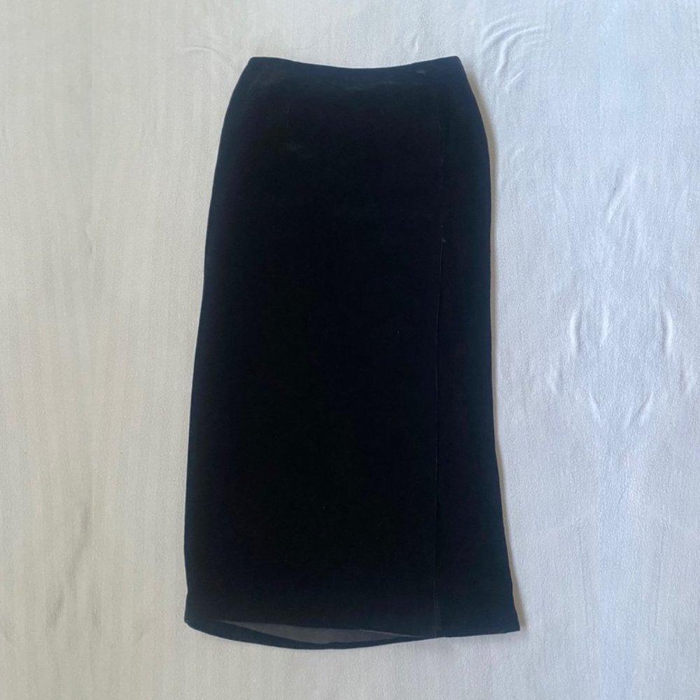 Ann Taylor Velvet Black Maxi Skirt